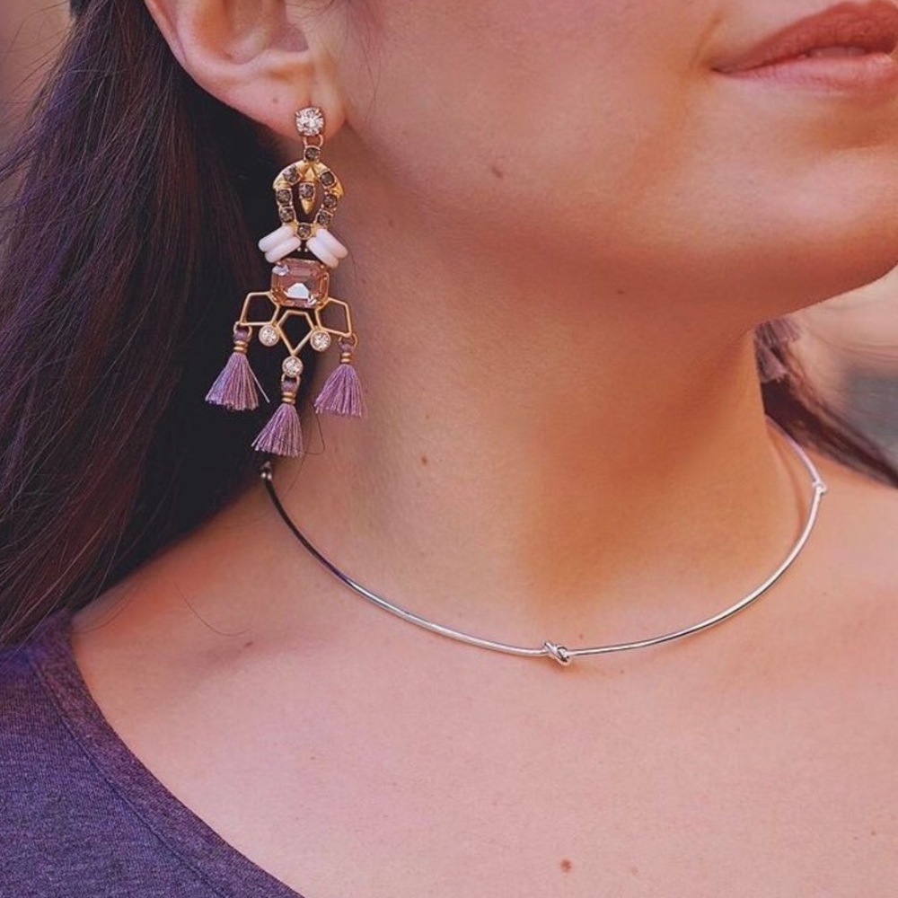 Stella & Dot | Vintage Gold Crystal Encrusted Nila Tassel Chandelier Earโฆ - Picture 3 of 9